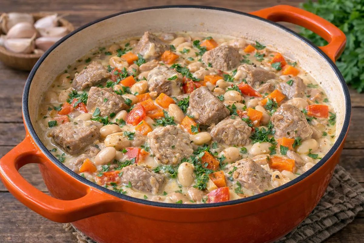 One-Pot Pork and Bean Stew with Vegetables