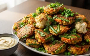Crispy Vegetable Fritters Platter