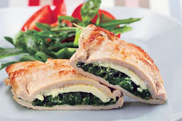КУРИНЫЕ ОТБИВНЫЕ СО ШПИНАТОМ И СЫРОМ