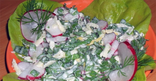Салат из щавеля и редиса
