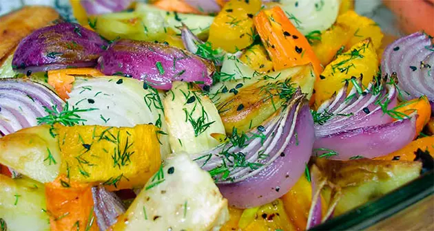 Oven-baked vegetables
