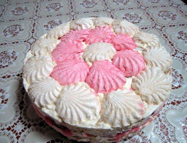 Пирог с зефиром и желе