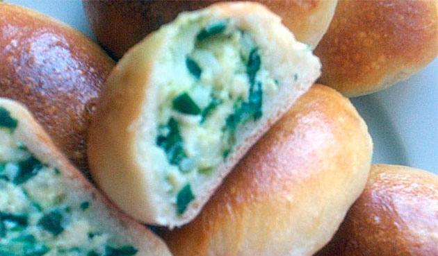 Булочки с яйцом и зеленью