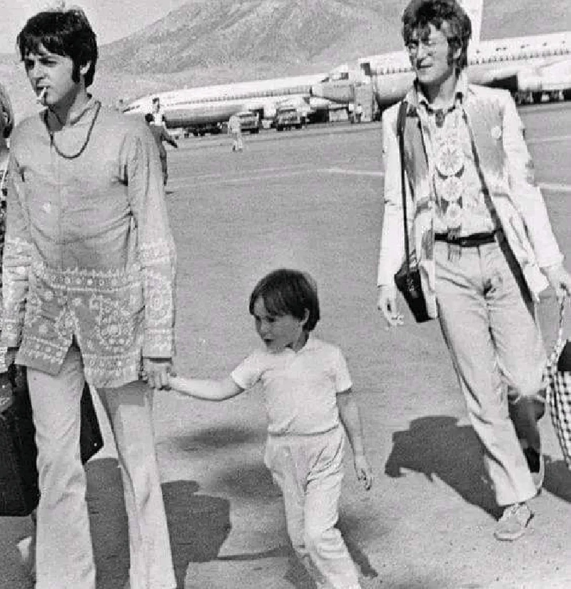 Paul McCartney, Julian and John Lennon