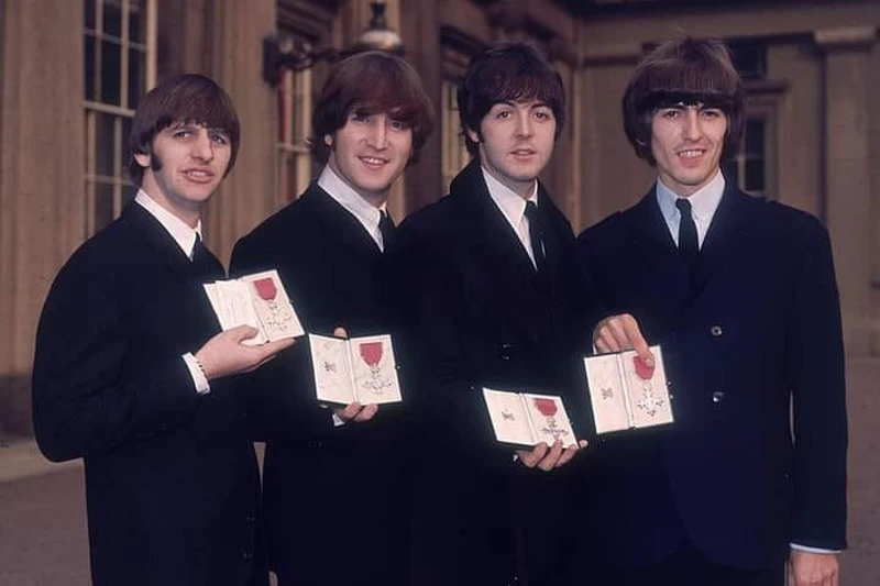 The Beatles receiving Order of the British Empire