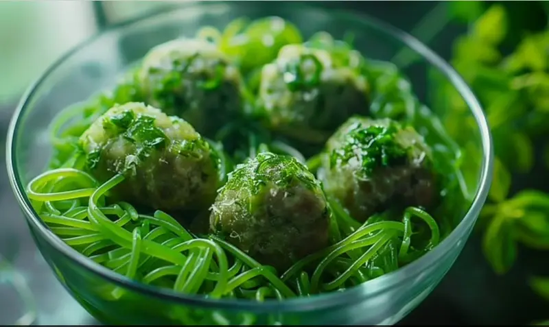 Seaweed spaghetti and cricket salad: AI predicts the future diet of humans.