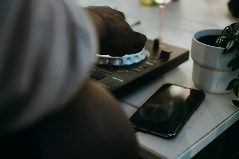 a cell phone on a table