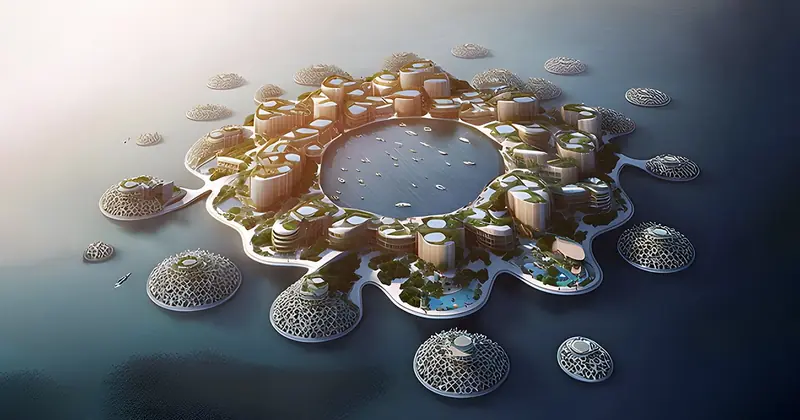 Like a dream of shifting harmony: architects unveiled a project for a floating eco-city.