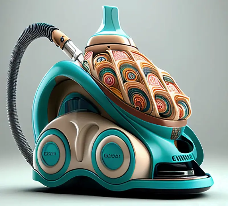 Gaudí's Hypnosis: Artificial Intelligence Depicts Household Appliances in the Style of the Renowned Architect.