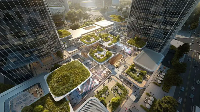 Green Terrace Quarter: A futuristic hub for shopping and relaxation will be built in Haikou.
