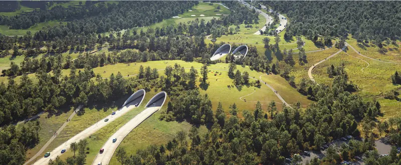 In Houston, a new park bridge has concealed the highway in tunnels.