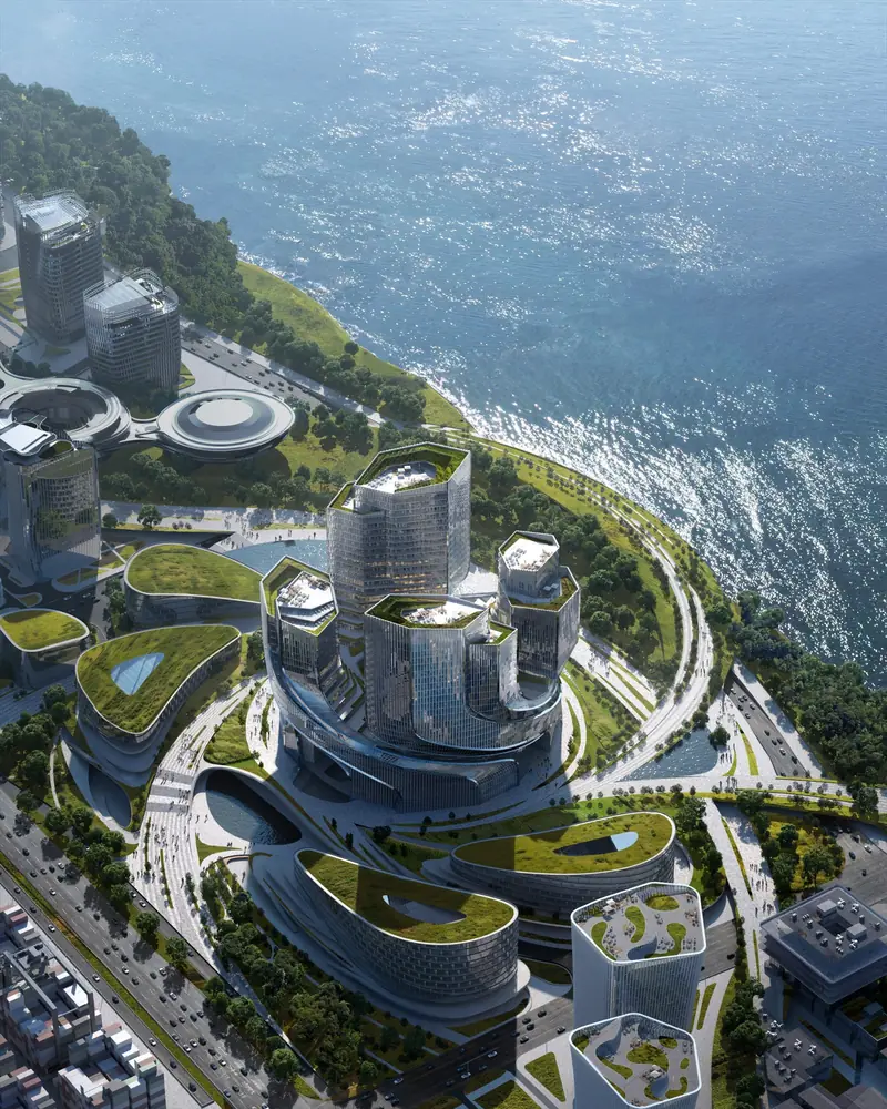 The Quartet of Twisted Towers: German architects have designed the office of the future.