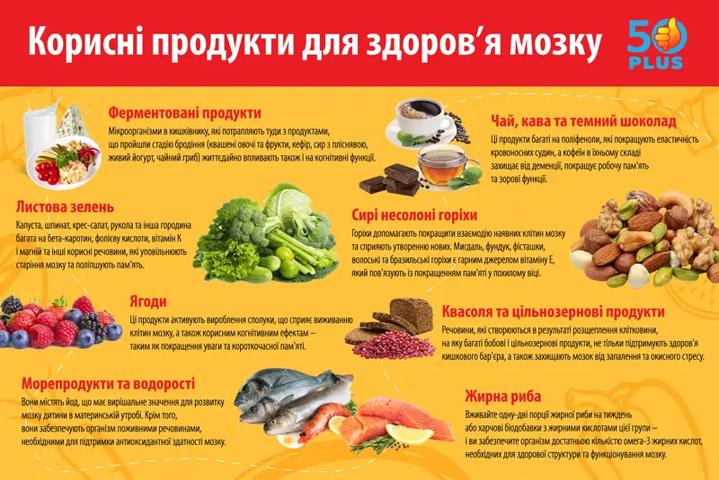 What does the mind crave: scientists have identified beneficial foods for brain health.