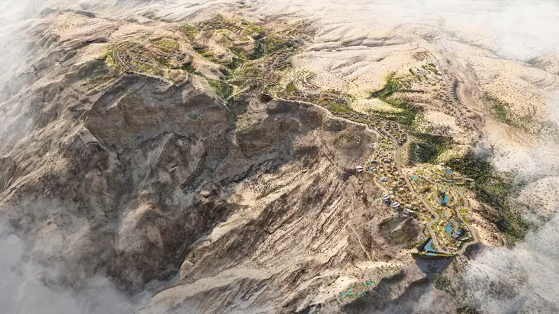Thrills at dizzying heights: an innovative resort will rise in the mountains of Oman.