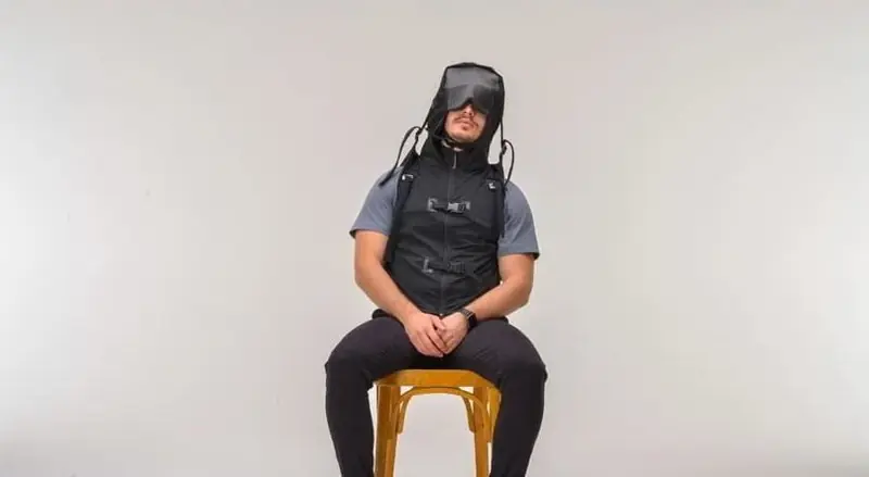 Comfort on the road: a jacket for napping on the go.