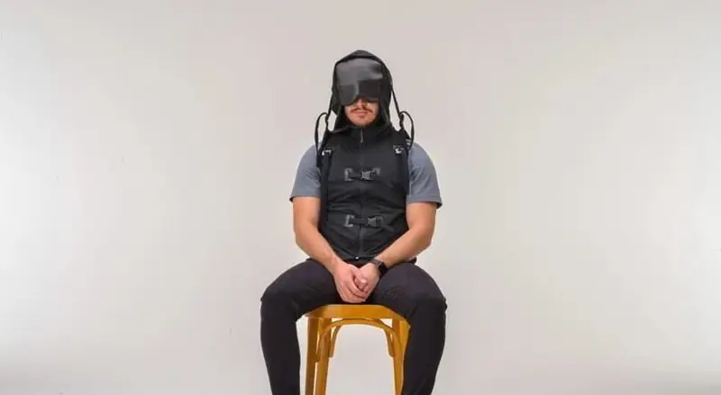 Comfort on the road: a jacket for napping on the go.