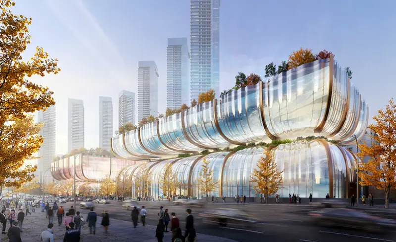 Like an hourglass: a remarkable shopping center will rise in Seoul.
