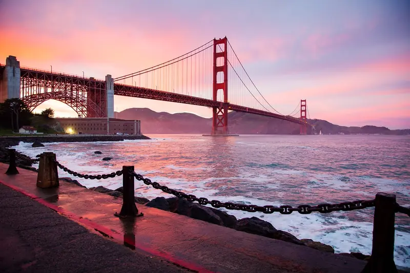 San Francisco and Los Angeles have partially submerged in water.