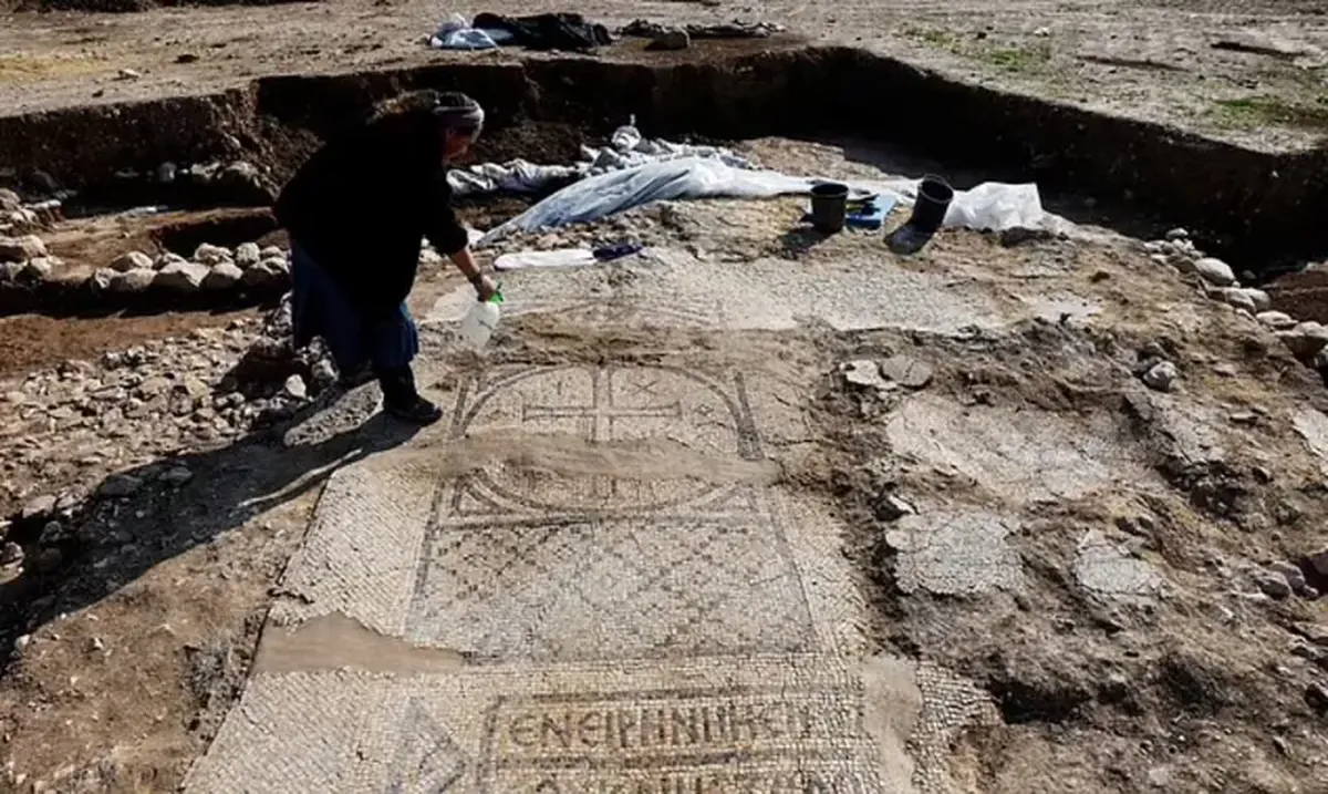 In Israel, a Byzantine monastery featuring a mosaic and a biblical verse has been uncovered.