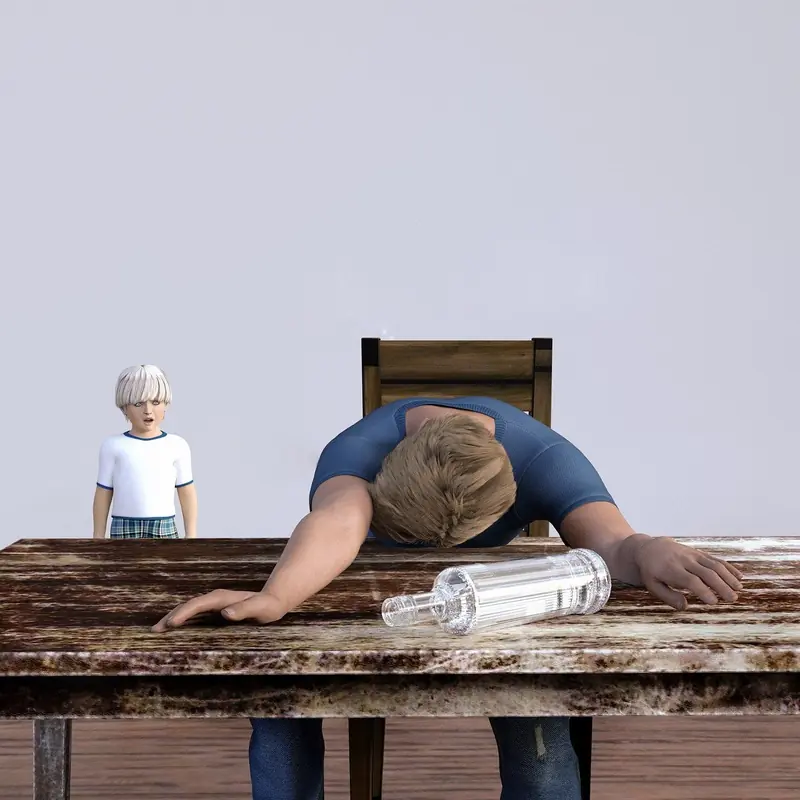 A man's alcoholism has a catastrophic impact on his offspring.