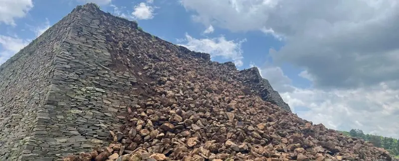 Bad omen? An ancient pyramid in Mexico has turned into a pile of rubble.