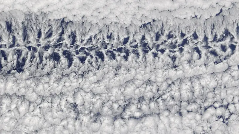 A strange cloud ring has formed in the center of the Pacific Ocean, visible from space.