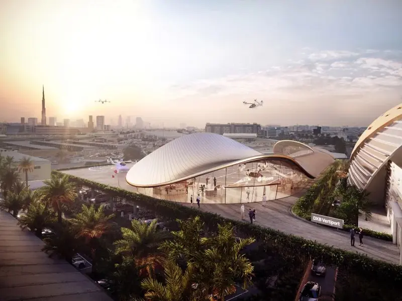 A futuristic terminal for air taxis will be built in Dubai.