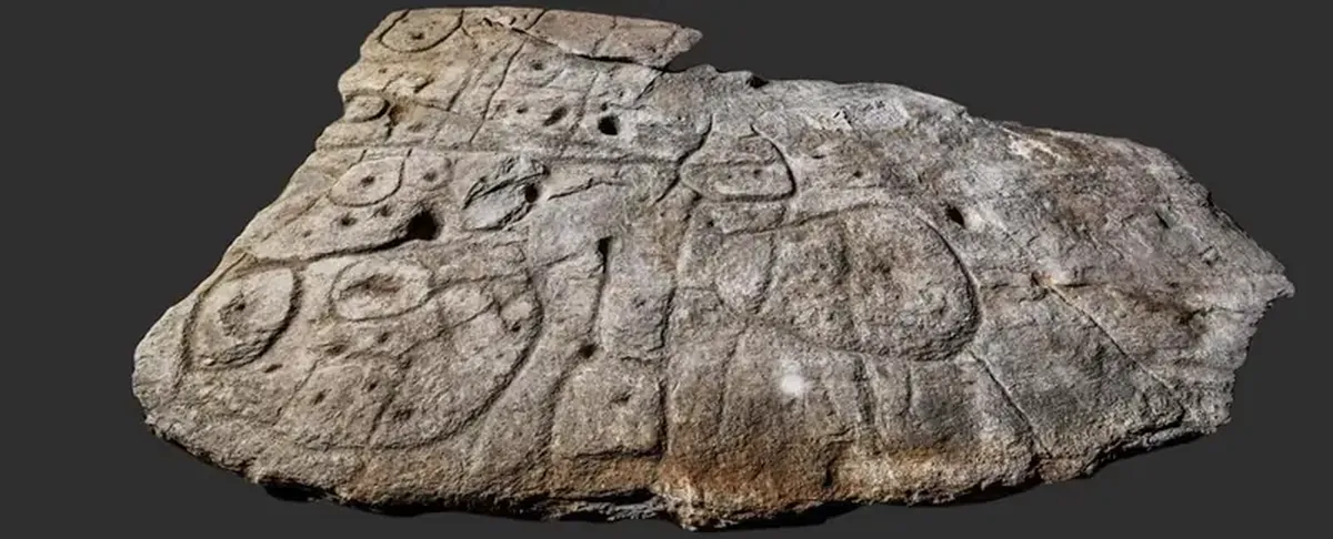 The slab with mysterious engravings is a giant treasure map.