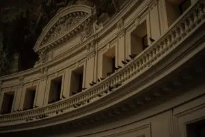 a building with a large balcony