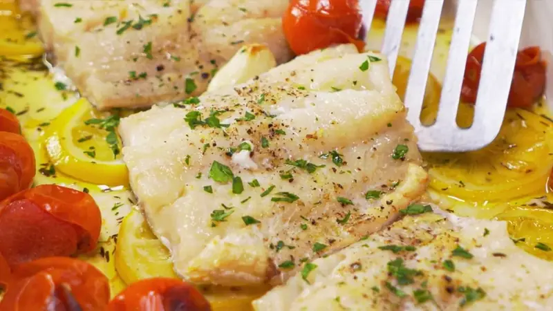 Baked Fish: Recipe for Cod in Parchment with Lemon and Tomato