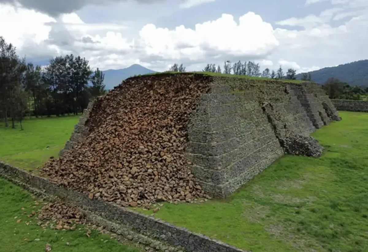 Bad omen? An ancient pyramid in Mexico has turned into a pile of rubble.