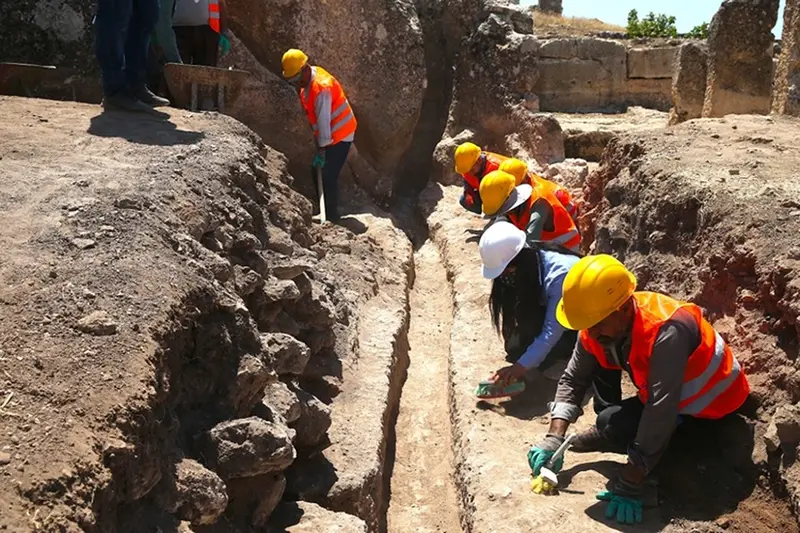 excavation of the water supply system