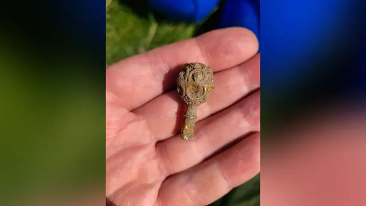 A student discovered a unique golden artifact