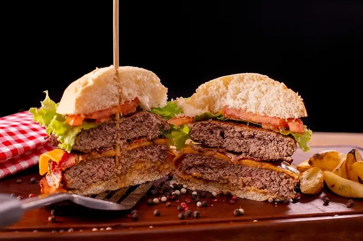 hamburger cut in half