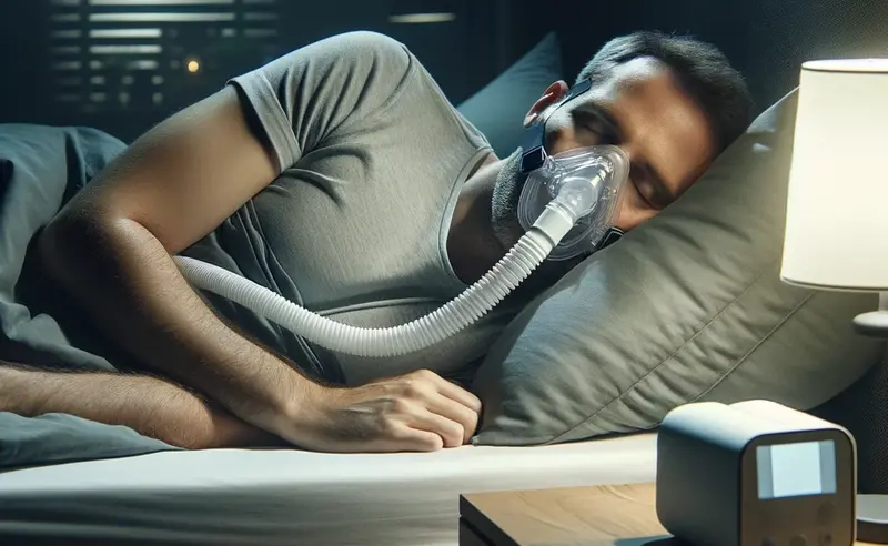 man sleeping with apnea
