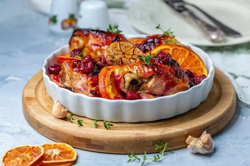 A Celebration of Flavor: Baked Chicken with Cherries Recipe