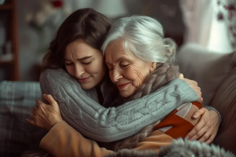 granddaughter with grandmother