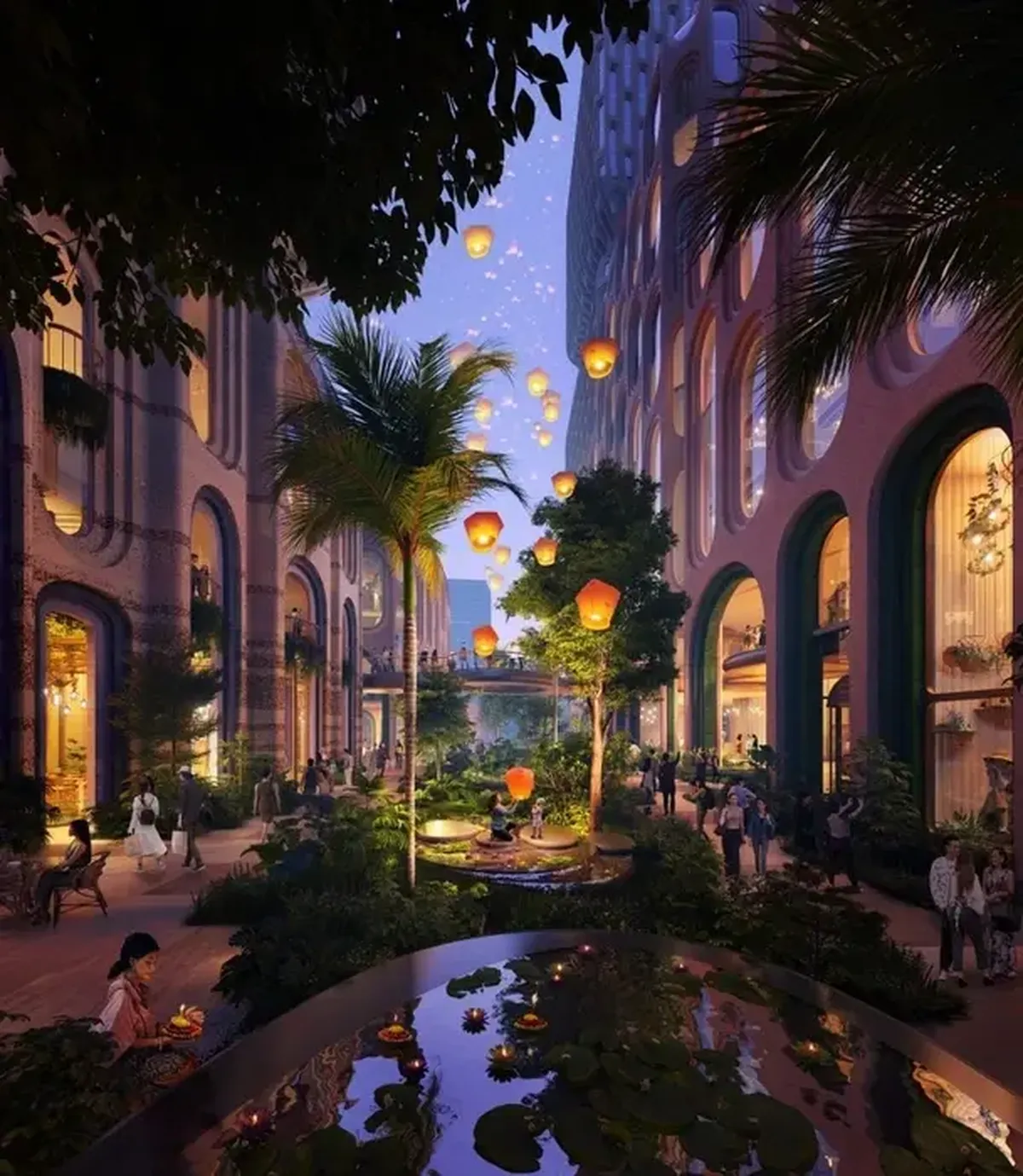 Public space near the hotel towers