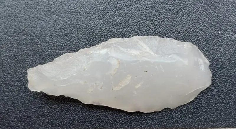 A craftsman's masterpiece: an ancient arrowhead made of white quartzite has been discovered in Sweden.