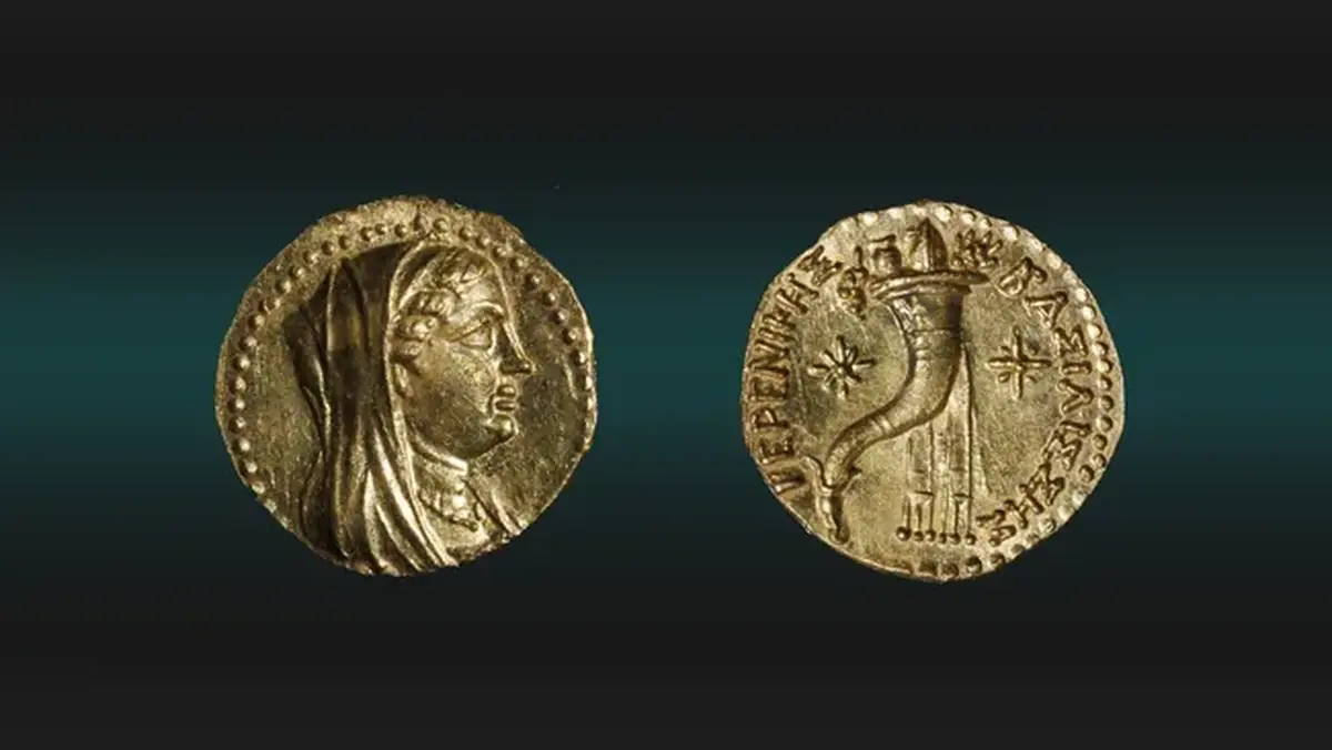 In Jerusalem, a 2,200-year-old gold coin depicting the queen of Egypt was discovered