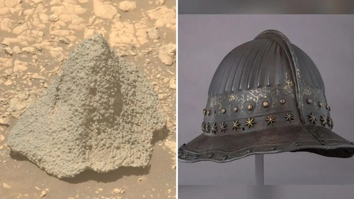 Rock on Mars resembling a helmet