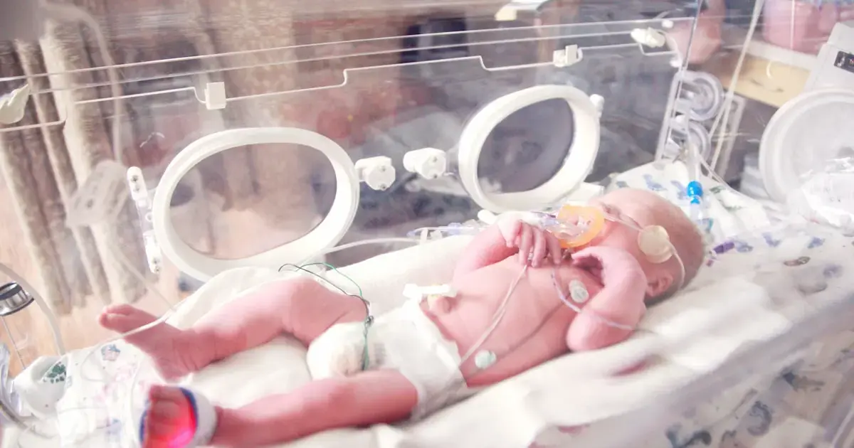 infant in incubator
