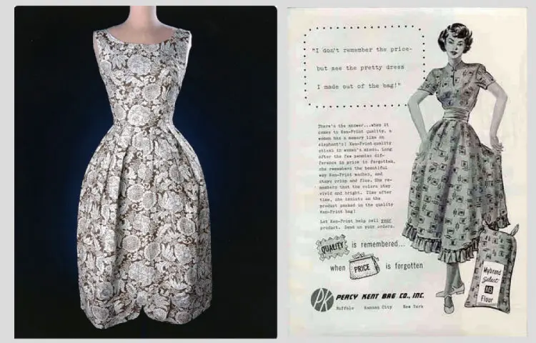 Page from a brochure on sewing clothing from bags