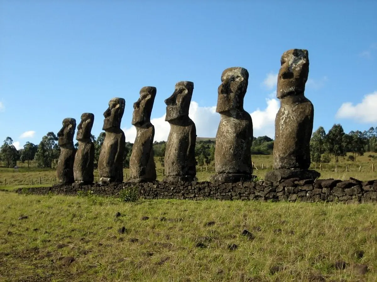 moai made of volcanic rock