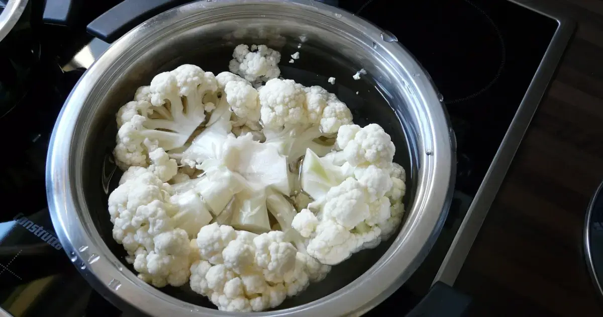 cauliflower in a colander