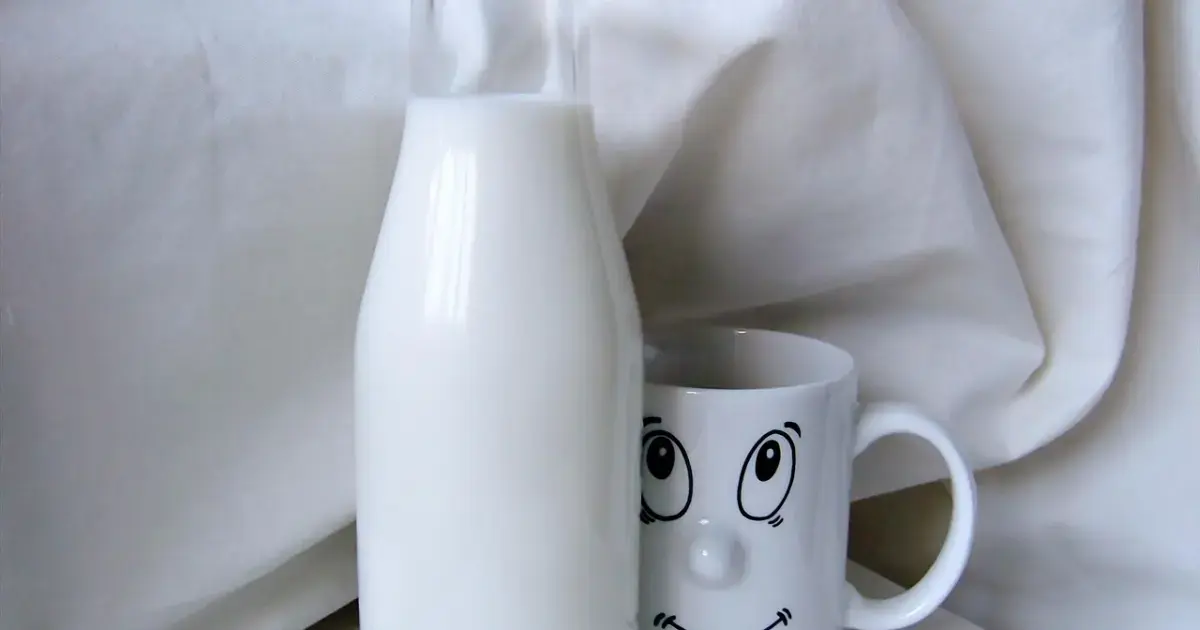 bottle and cup of milk