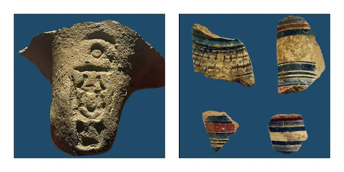 artifacts from the excavations