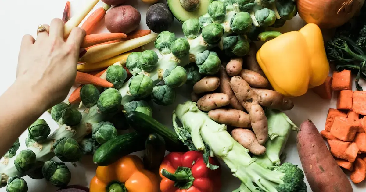vegetables on a table