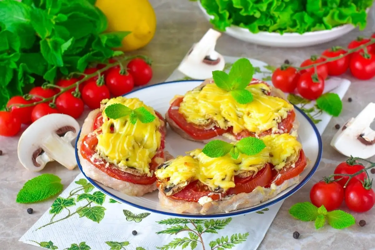 Baked Meat with Vegetables on a Plate