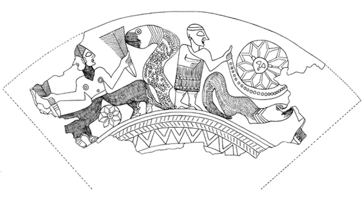 engraving depicted on the cup